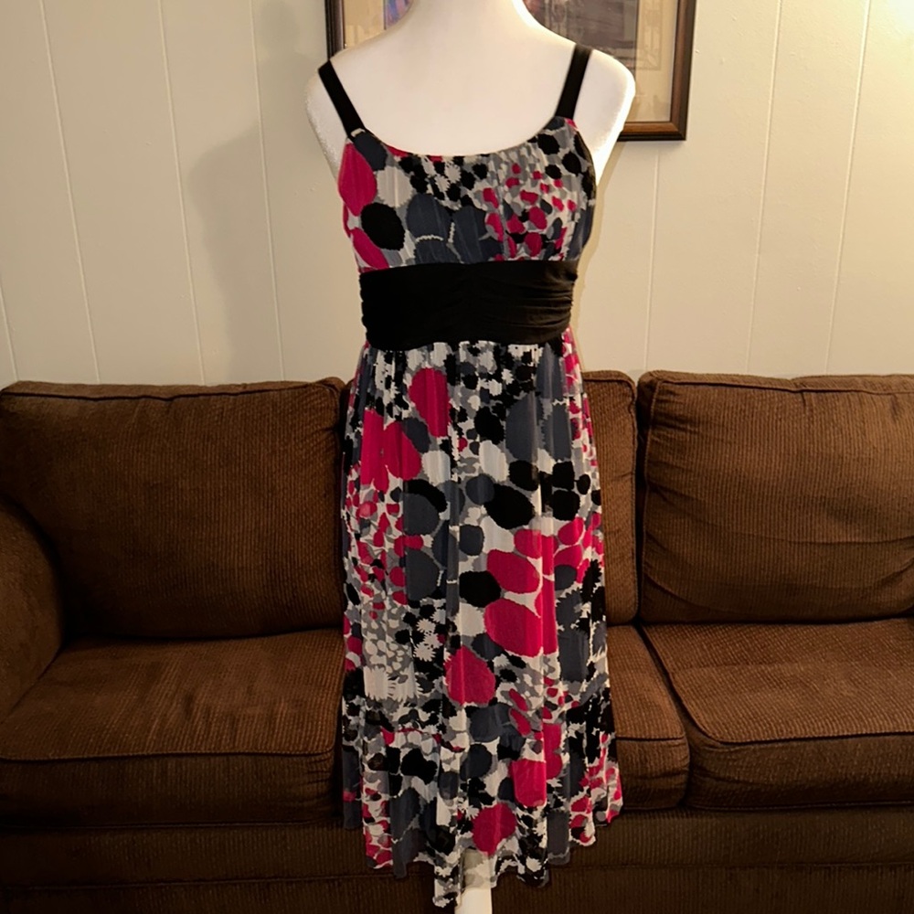 Hype girls Stylish Black and Pink Patterned Dress